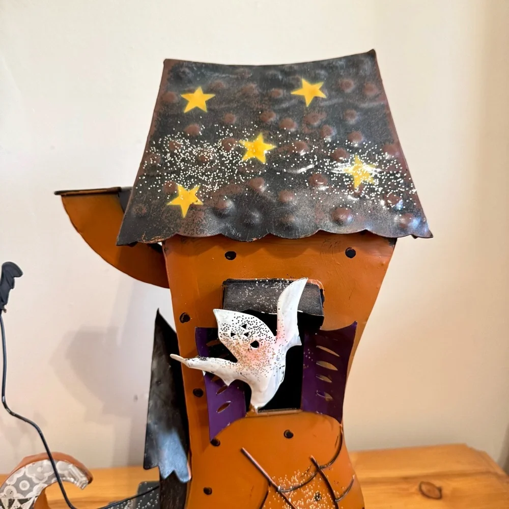 Metal Halloween Witch Boot Metal House Decor Candle Holder Illuminating Holiday